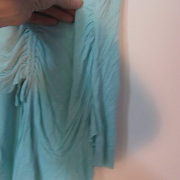 2/$15 The Rag Story Top Juniors Medium NWOT New Aqua Blue Tank Rouching - Picture 4 of 5